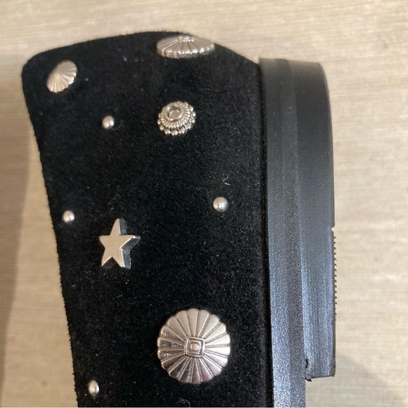 BCBGENERATION Sz 7  Nikkola Slip On Metal Studs Suede Slip On Pointy Toe Shoes - Picture 15 of 16